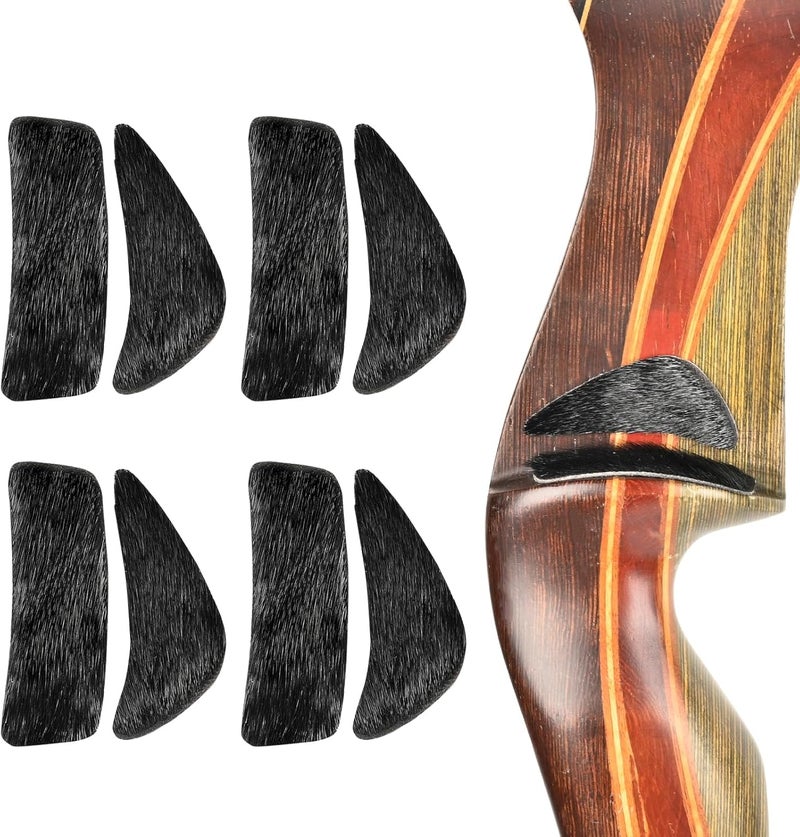 SP.G Arrow Rest for Recurve Bow - 4 Pairs Fur Recurve Arrow Rest Adhesive Bow Shelf Rest Stick on Traditional Recurve Bow for Hunting Shooting Archery Practice - Image 1